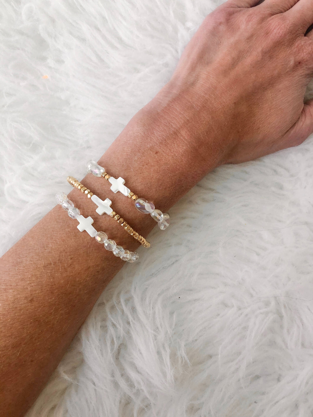Beaded cross bracelets